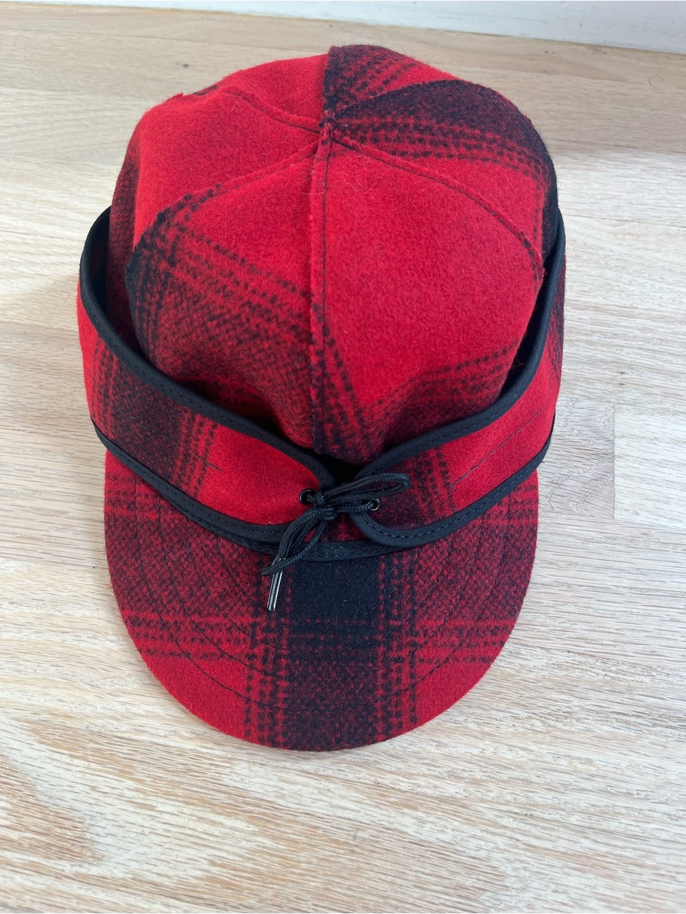 Stormy Kromer Red Black Buffalo Plaid Original Cap Hat Size 7 1/4